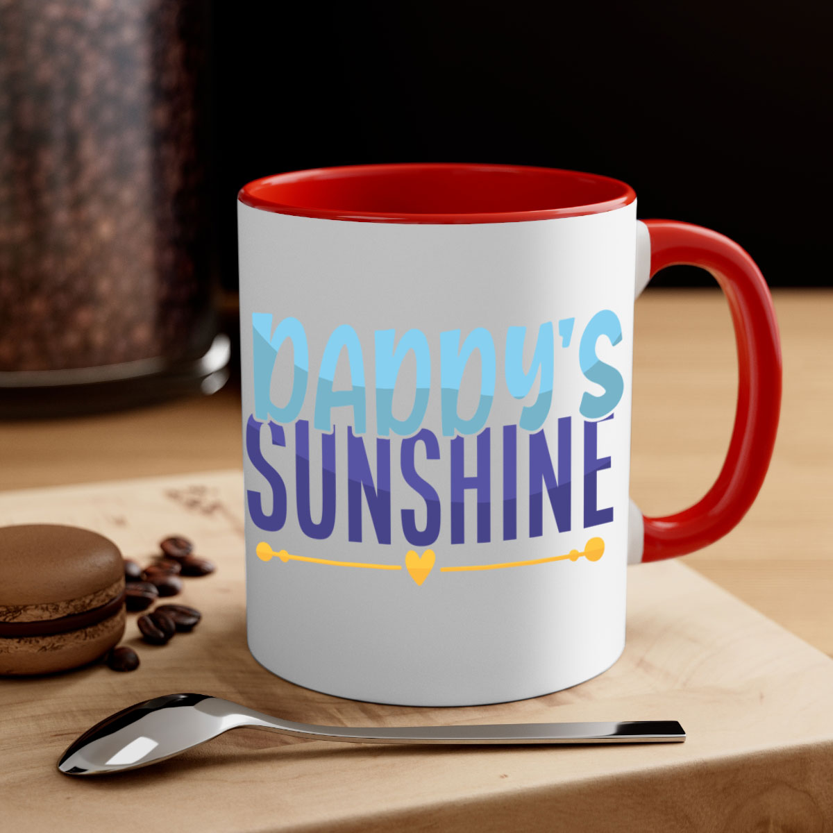 Daddys Sunshine Style 267# Mug with colorful handle and glossy finish, available in multiple colors.