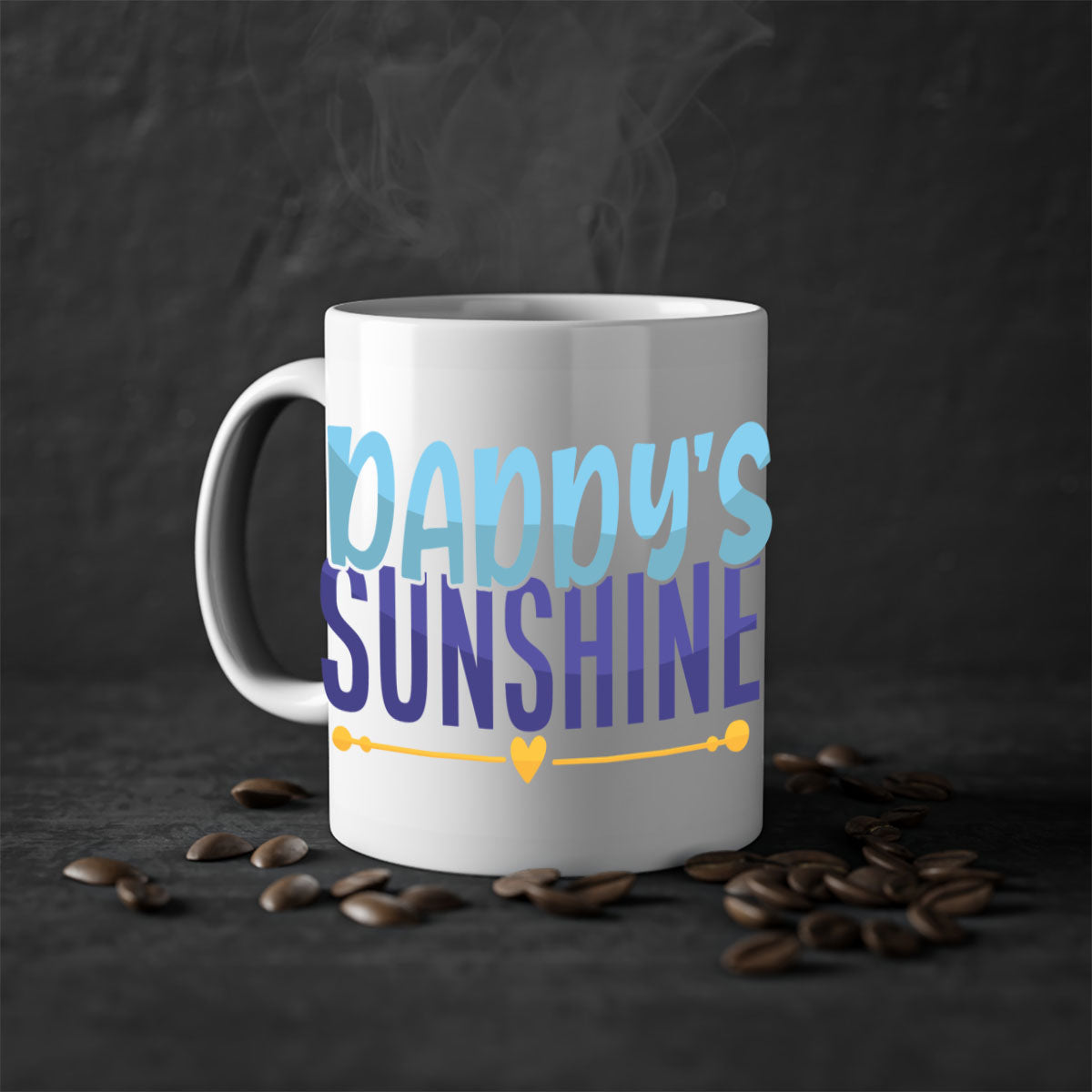 Daddys Sunshine Style 267# Mug with colorful handle and glossy finish, available in multiple colors.