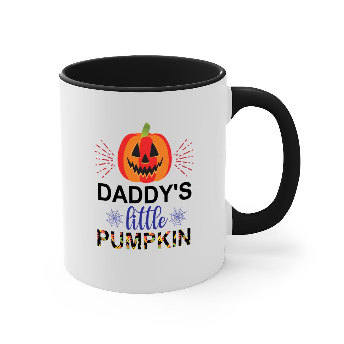 Daddyslittlepumpkin 68# Mug featuring a two-tone design with a colored handle and glossy finish, available in multiple colors.