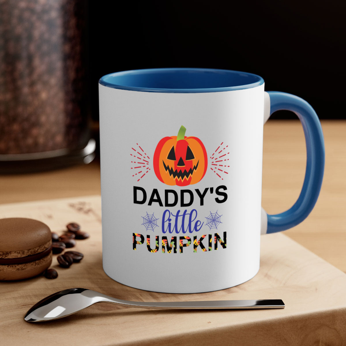 Daddyslittlepumpkin 68# Mug featuring a two-tone design with a colored handle and glossy finish, available in multiple colors.