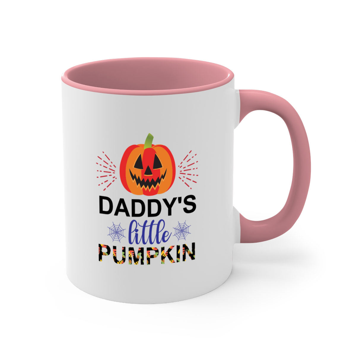 Daddyslittlepumpkin 68# Mug featuring a two-tone design with a colored handle and glossy finish, available in multiple colors.