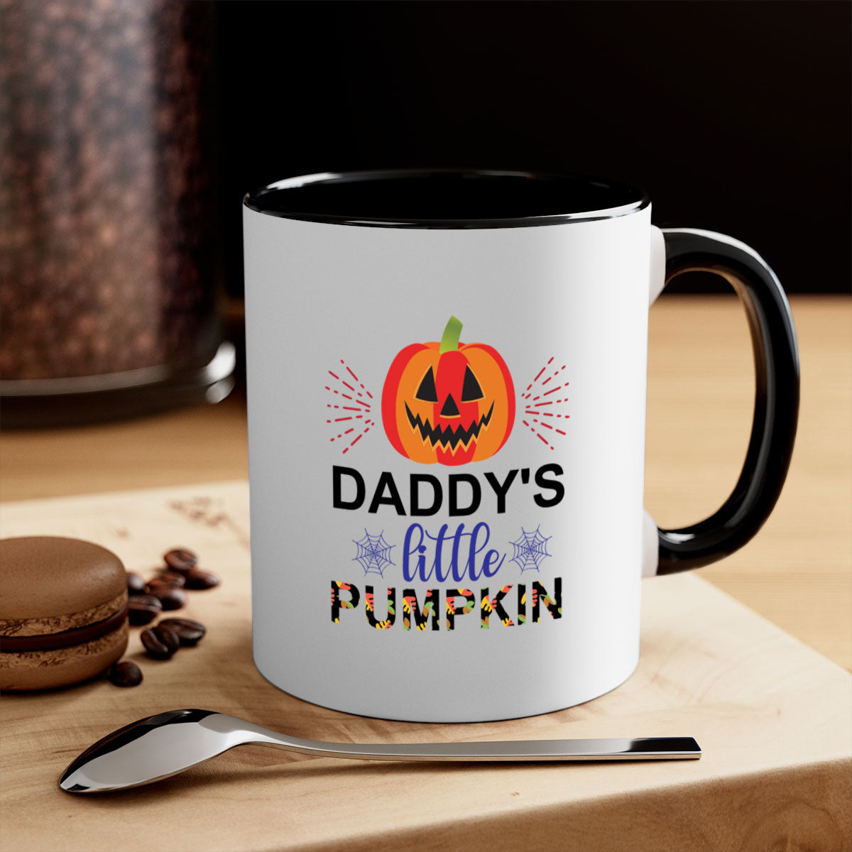 Daddyslittlepumpkin 68# Mug featuring a two-tone design with a colored handle and glossy finish, available in multiple colors.
