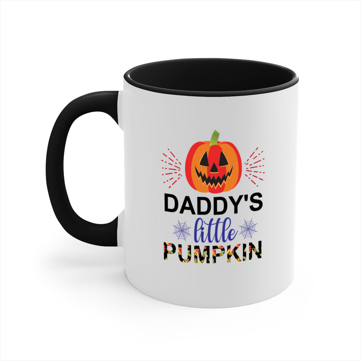 Daddyslittlepumpkin 68# Mug featuring a two-tone design with a colored handle and glossy finish, available in multiple colors.