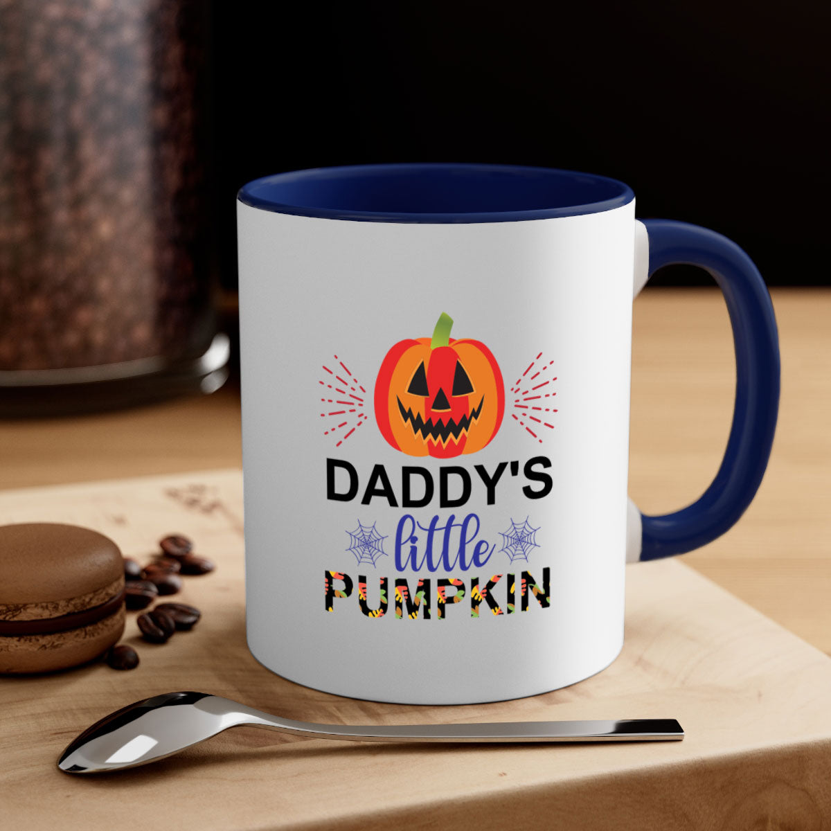 Daddyslittlepumpkin 68# Mug featuring a two-tone design with a colored handle and glossy finish, available in multiple colors.