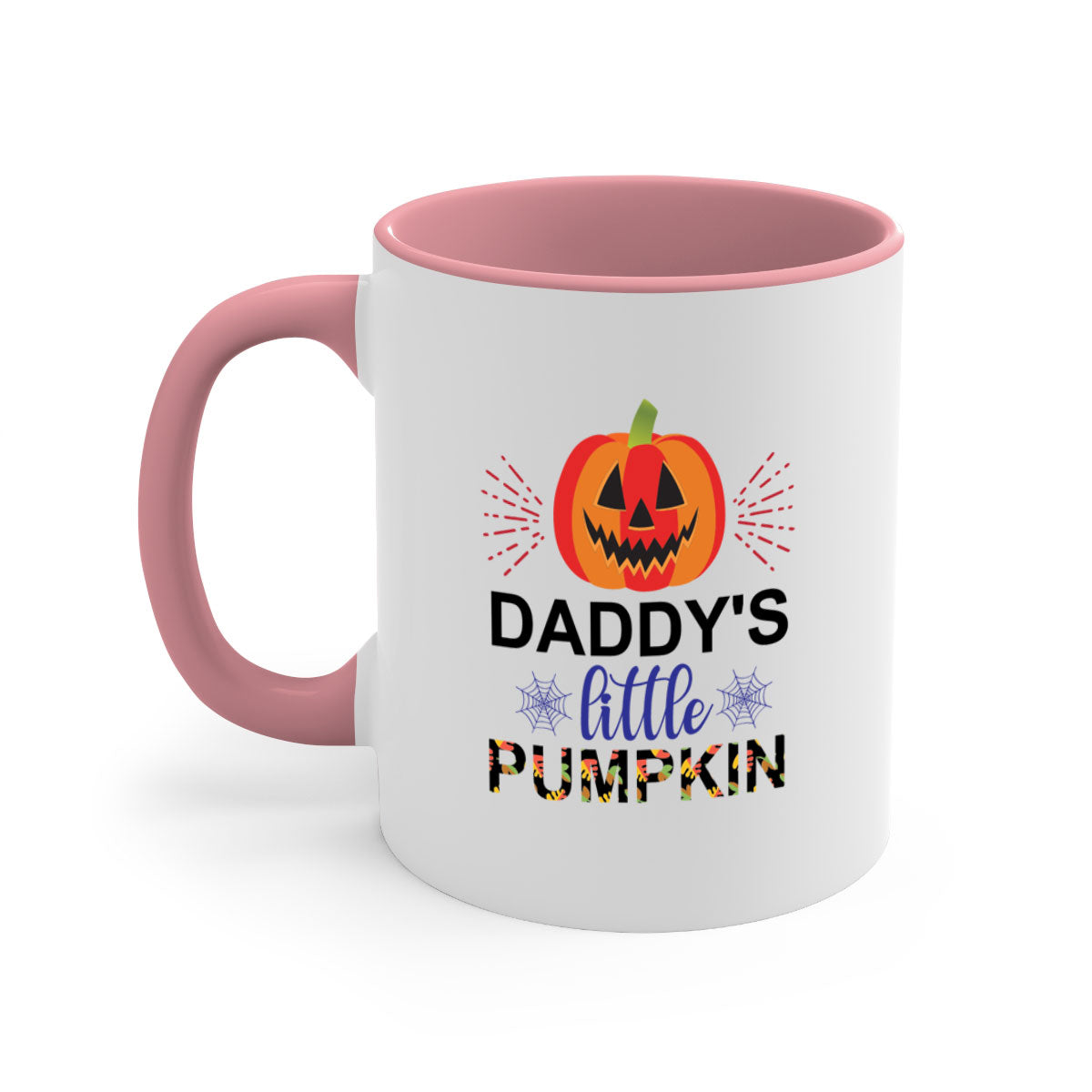 Daddyslittlepumpkin 68# Mug featuring a two-tone design with a colored handle and glossy finish, available in multiple colors.