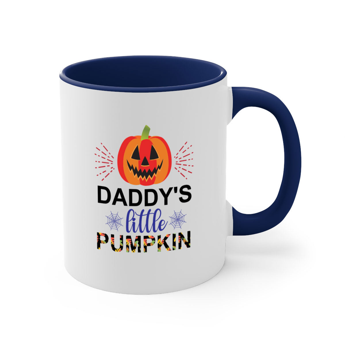 Daddyslittlepumpkin 68# Mug featuring a two-tone design with a colored handle and glossy finish, available in multiple colors.