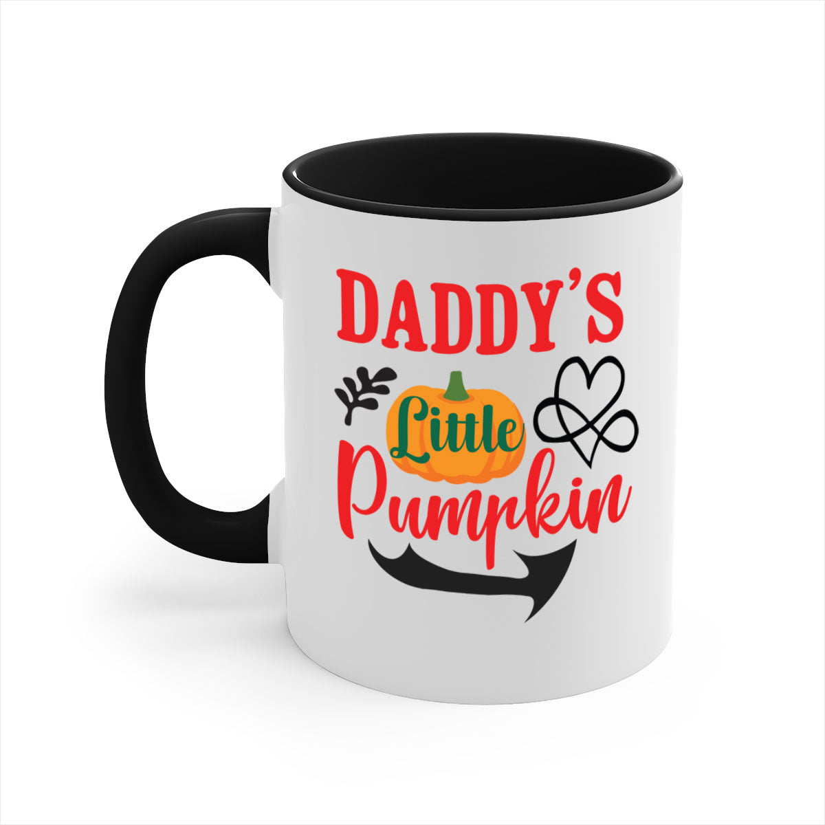 DADDYSLITTLEPUMPKIN 69# Mug featuring a glossy finish, colored handle, and interior, available in five vibrant colors.