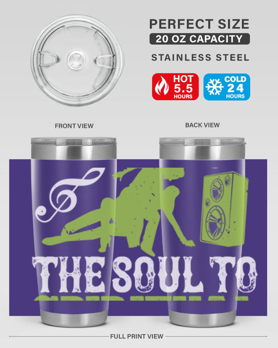 Daily Dance Tumbler in stainless steel with a copper lining, featuring a press-in lid, designed for hot and cold beverages.