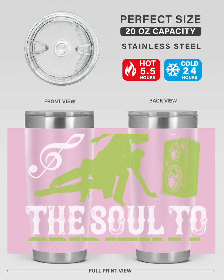 Daily Dance Tumbler in stainless steel with a copper lining, featuring a press-in lid, designed for hot and cold beverages.