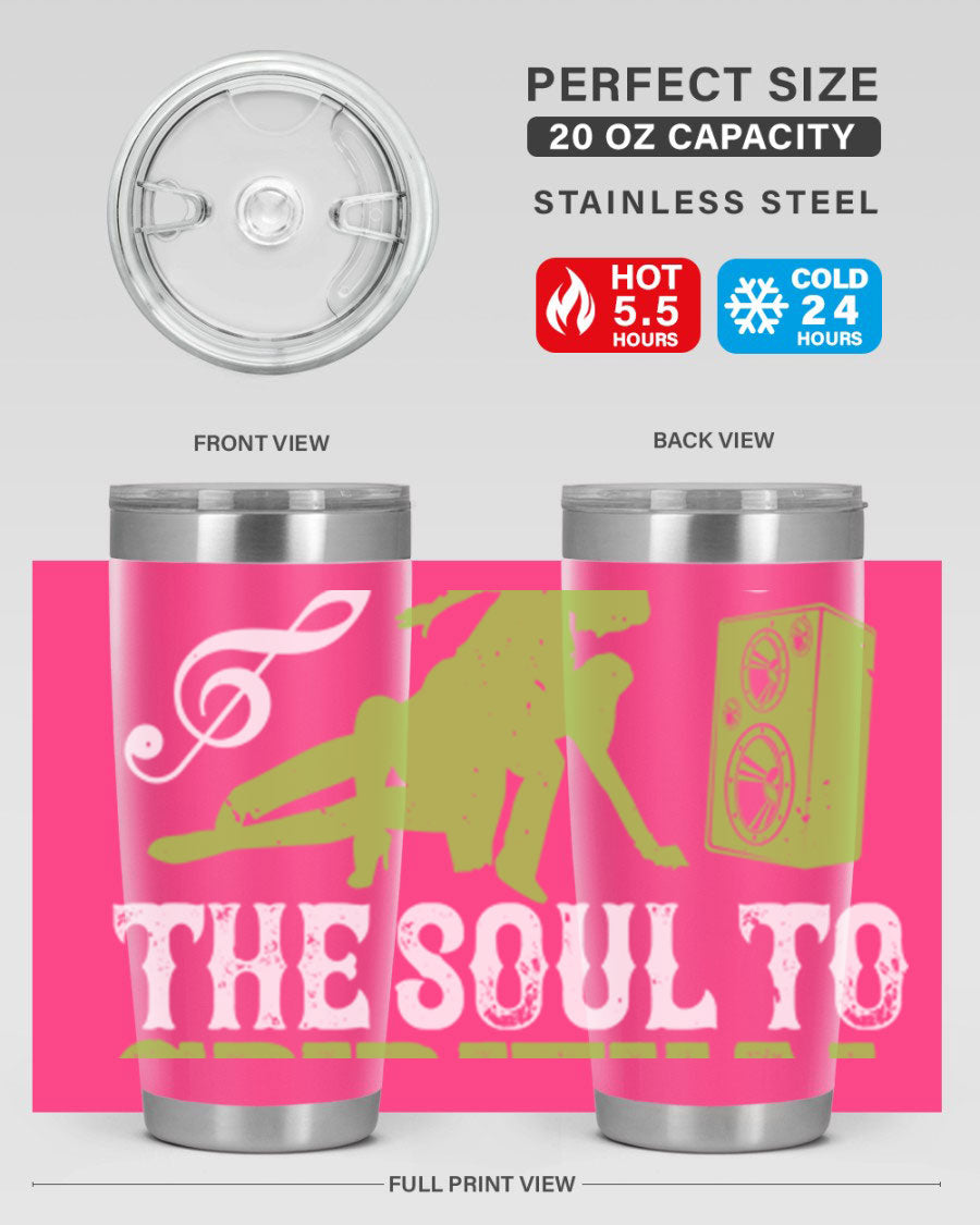 Daily Dance Tumbler in stainless steel with a copper lining, featuring a press-in lid, designed for hot and cold beverages.