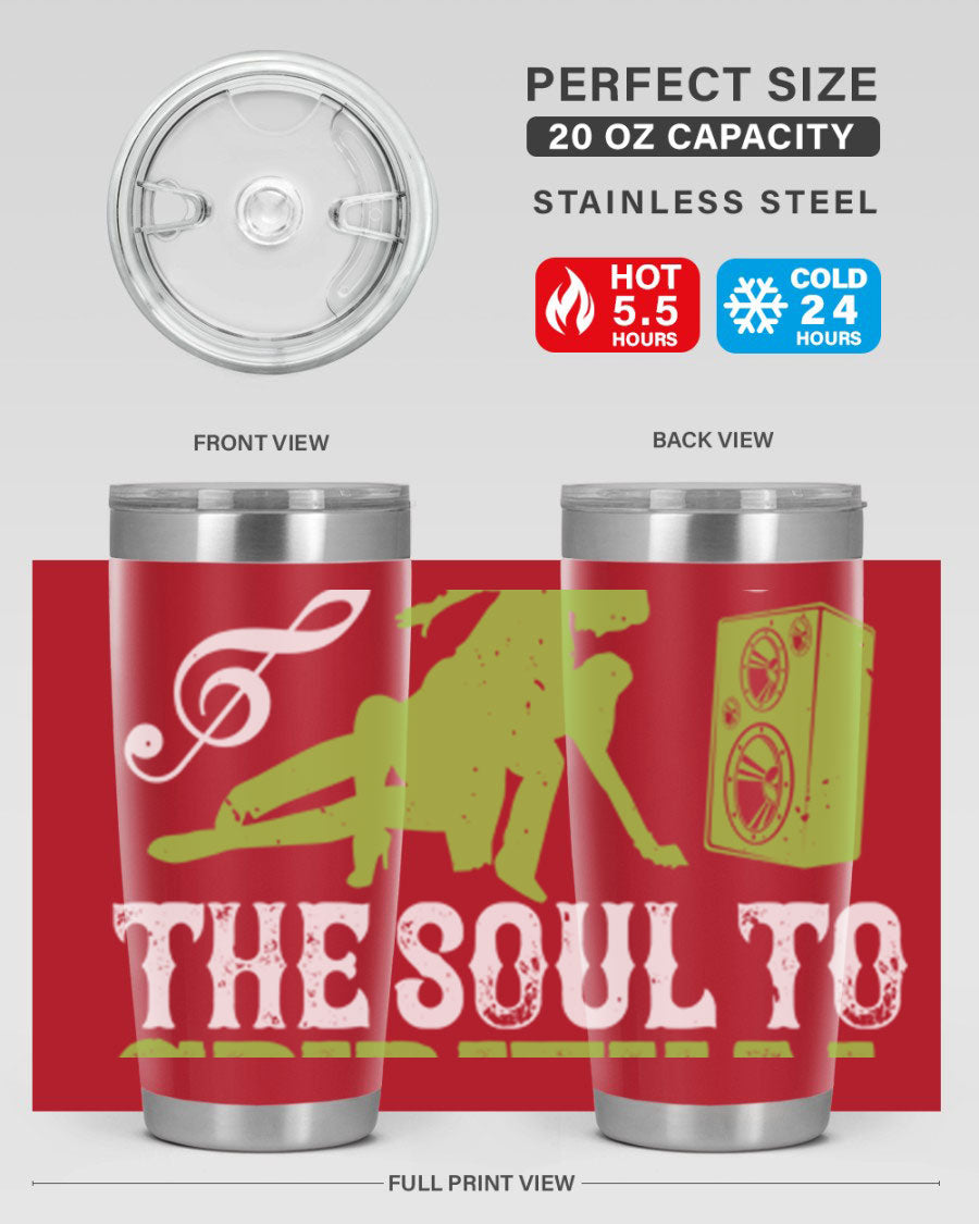 Daily Dance Tumbler in stainless steel with a copper lining, featuring a press-in lid, designed for hot and cold beverages.