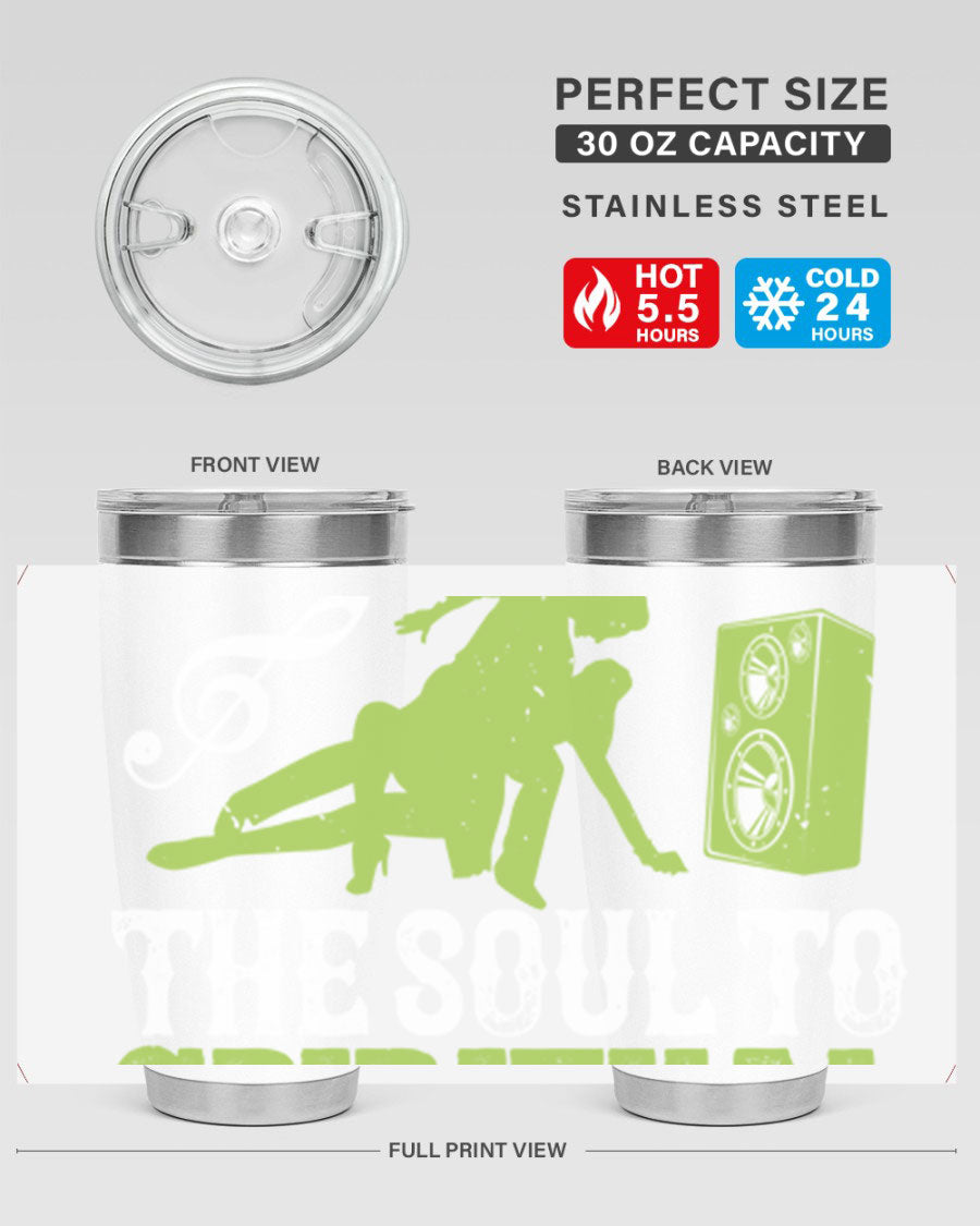 Daily Dance Tumbler in stainless steel with a copper lining, featuring a press-in lid, designed for hot and cold beverages.