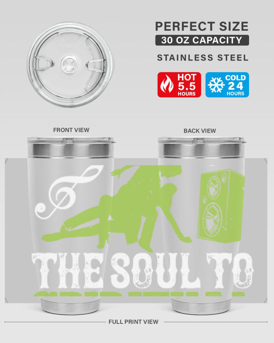 Daily Dance Tumbler in stainless steel with a copper lining, featuring a press-in lid, designed for hot and cold beverages.