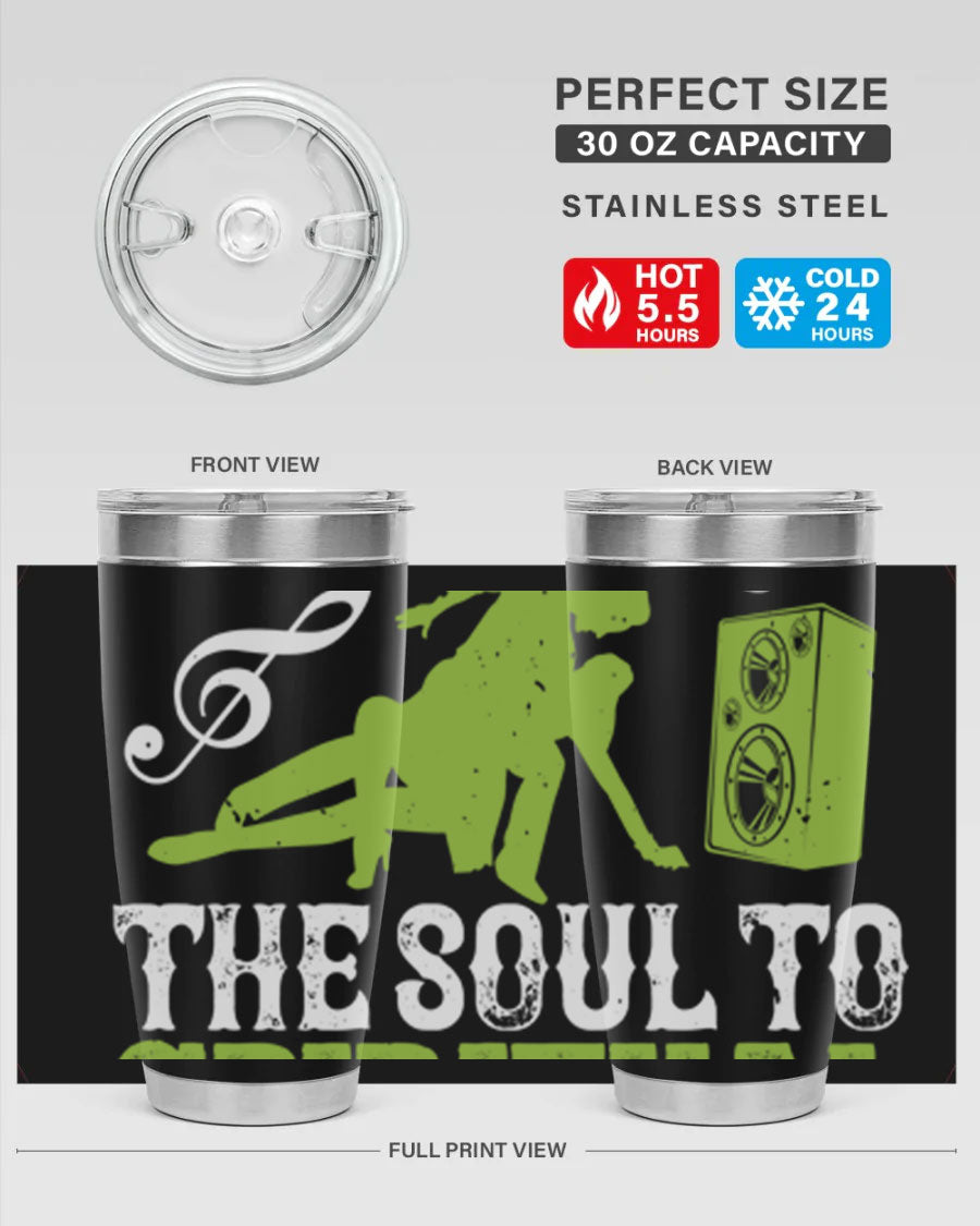 Daily Dance Tumbler in stainless steel with a copper lining, featuring a press-in lid, designed for hot and cold beverages.