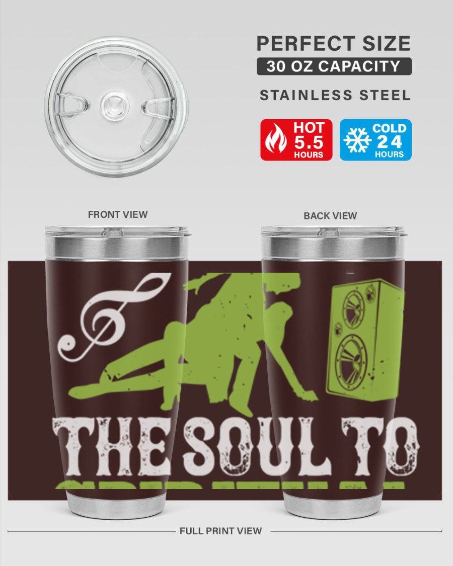 Daily Dance Tumbler in stainless steel with a copper lining, featuring a press-in lid, designed for hot and cold beverages.