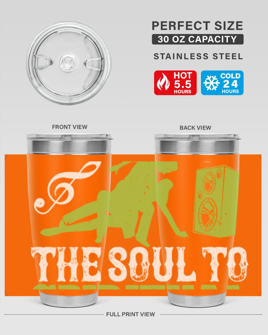 Daily Dance Tumbler in stainless steel with a copper lining, featuring a press-in lid, designed for hot and cold beverages.