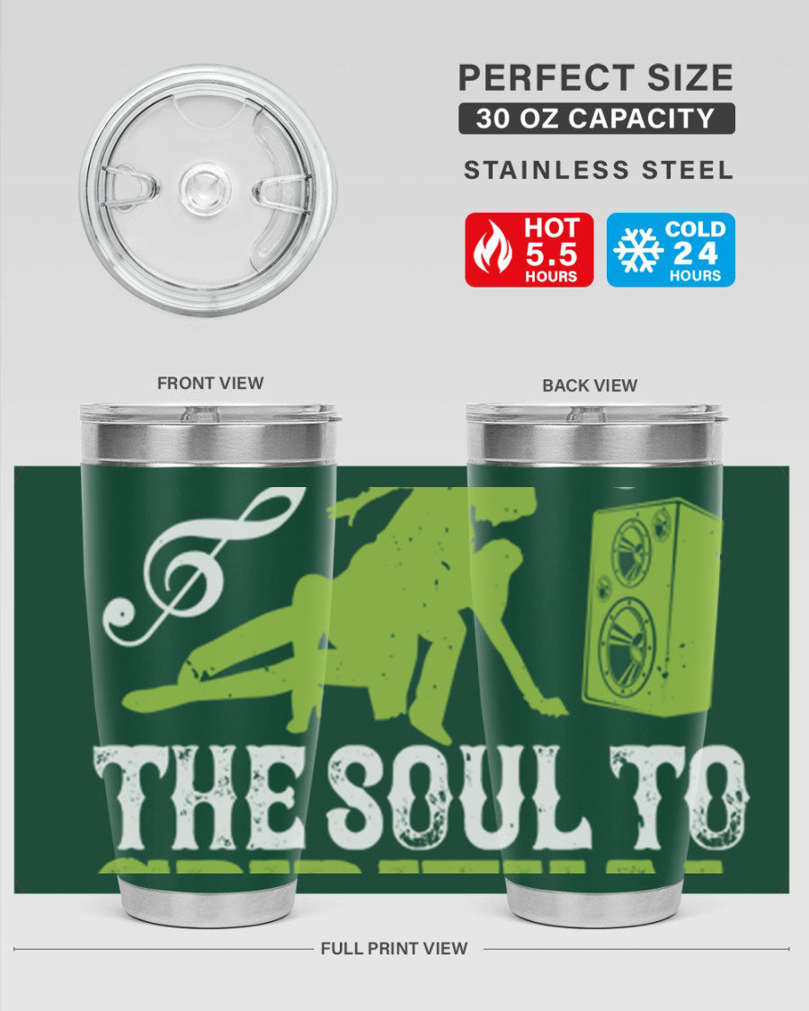 Daily Dance Tumbler in stainless steel with a copper lining, featuring a press-in lid, designed for hot and cold beverages.