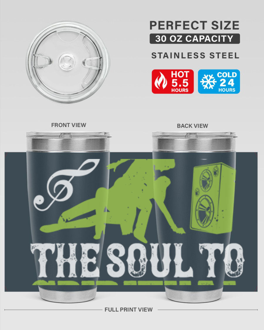 Daily Dance Tumbler in stainless steel with a copper lining, featuring a press-in lid, designed for hot and cold beverages.