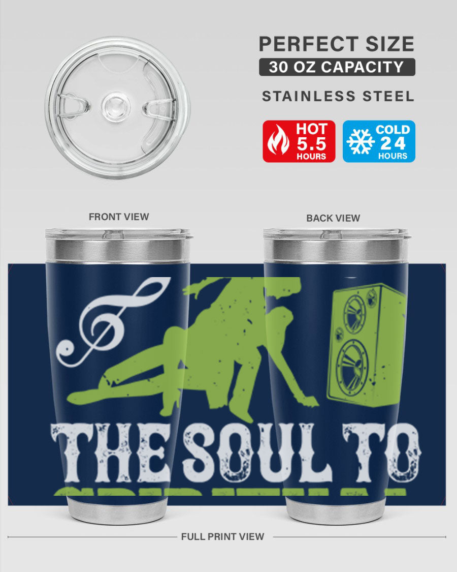 Daily Dance Tumbler in stainless steel with a copper lining, featuring a press-in lid, designed for hot and cold beverages.