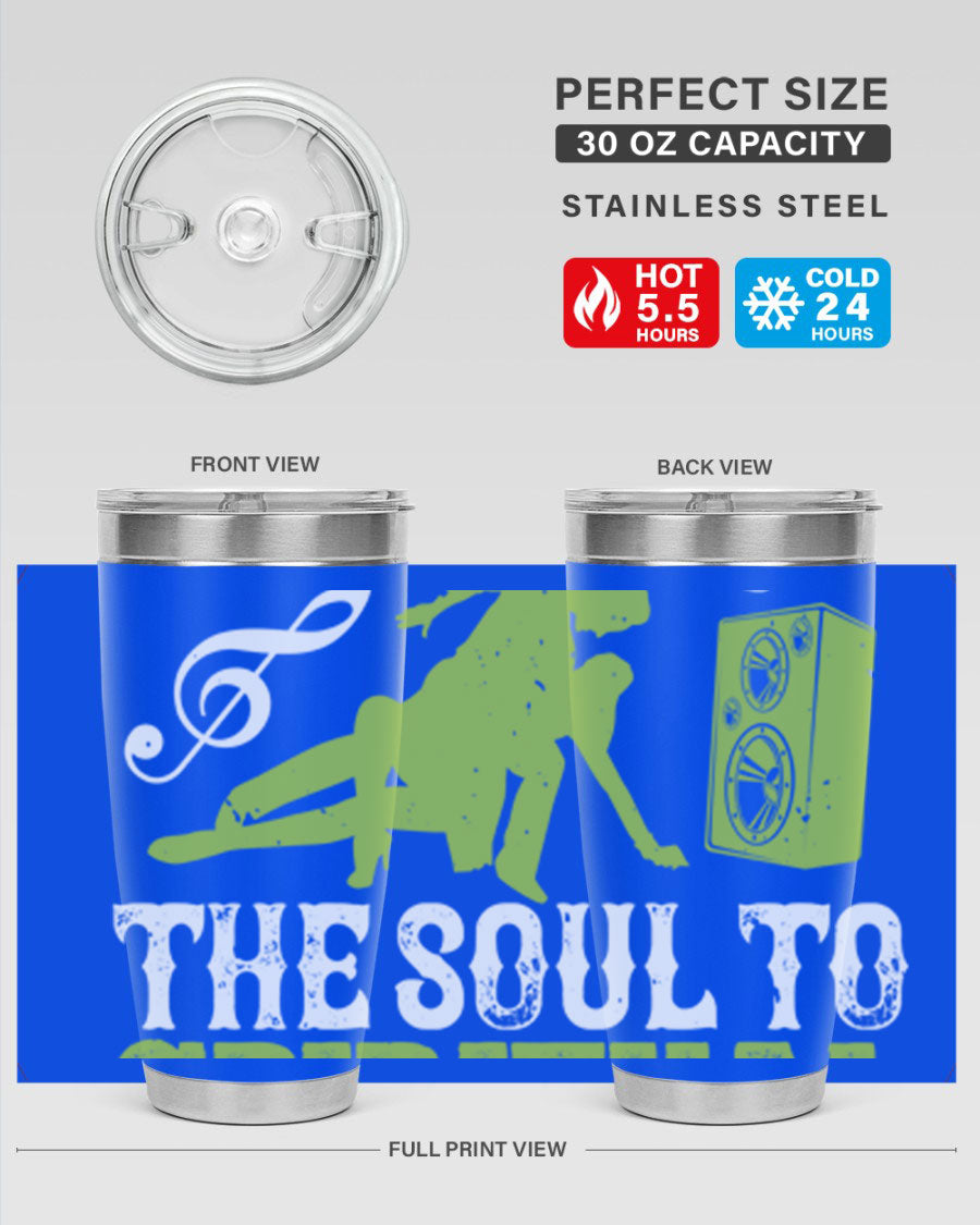 Daily Dance Tumbler in stainless steel with a copper lining, featuring a press-in lid, designed for hot and cold beverages.