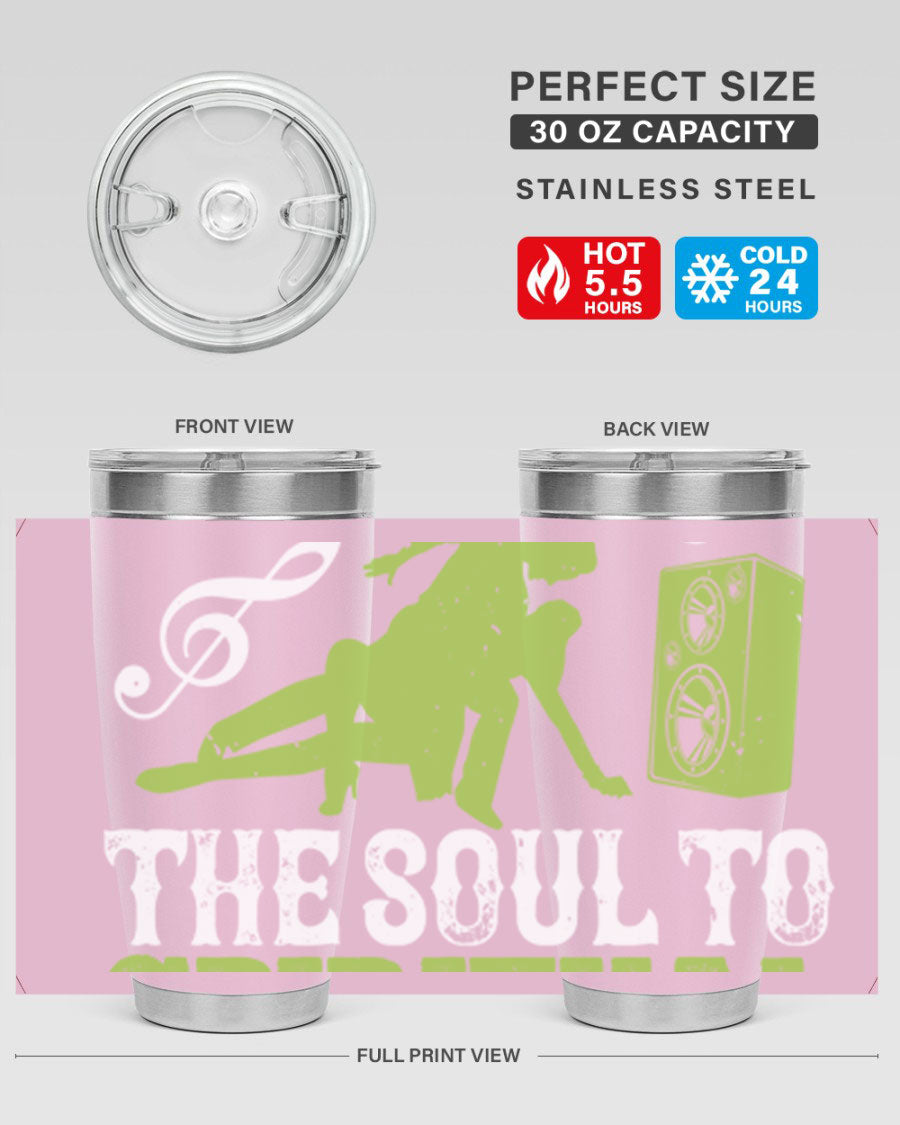 Daily Dance Tumbler in stainless steel with a copper lining, featuring a press-in lid, designed for hot and cold beverages.