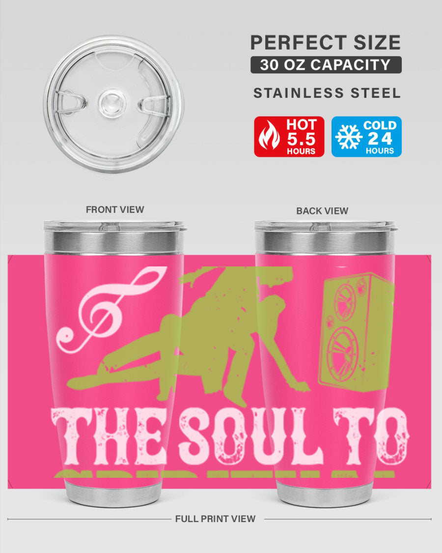 Daily Dance Tumbler in stainless steel with a copper lining, featuring a press-in lid, designed for hot and cold beverages.