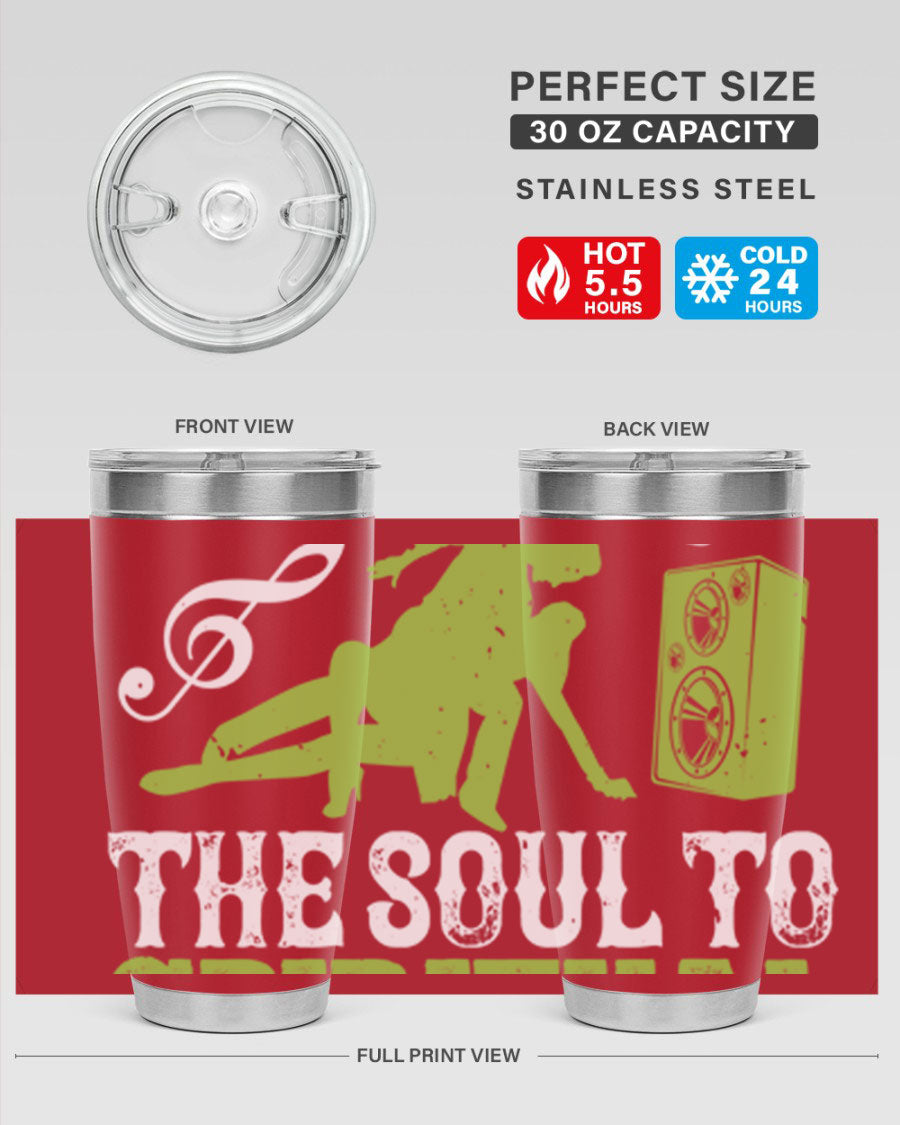 Daily Dance Tumbler in stainless steel with a copper lining, featuring a press-in lid, designed for hot and cold beverages.