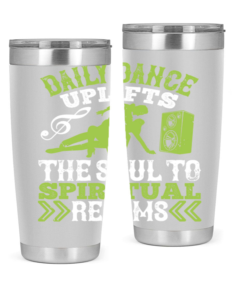 Daily Dance Tumbler in stainless steel with a copper lining, featuring a press-in lid, designed for hot and cold beverages.