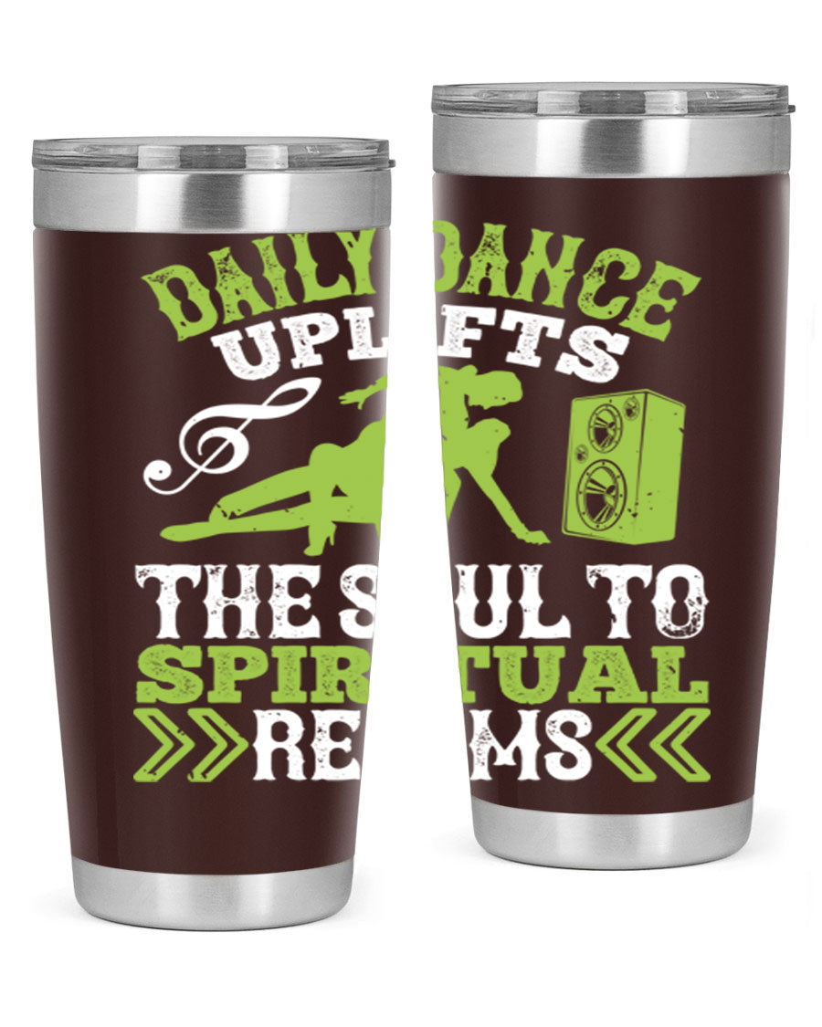 Daily Dance Tumbler in stainless steel with a copper lining, featuring a press-in lid, designed for hot and cold beverages.