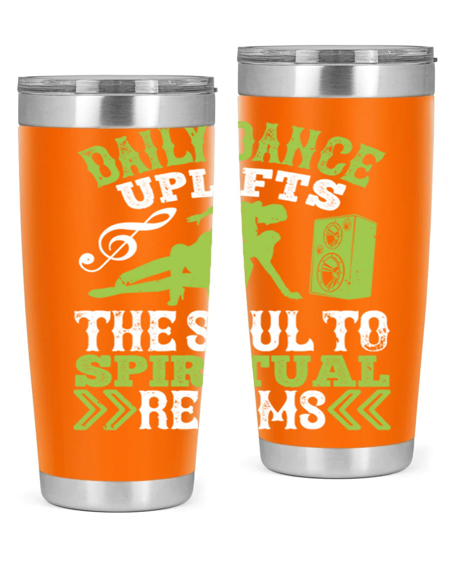 Daily Dance Tumbler in stainless steel with a copper lining, featuring a press-in lid, designed for hot and cold beverages.