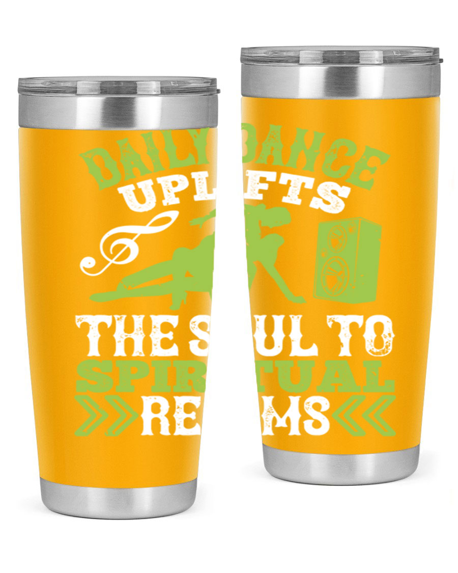 Daily Dance Tumbler in stainless steel with a copper lining, featuring a press-in lid, designed for hot and cold beverages.