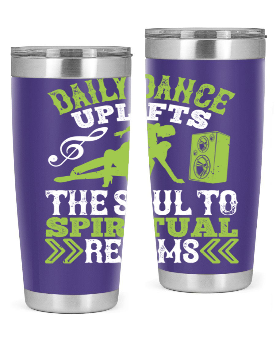 Daily Dance Tumbler in stainless steel with a copper lining, featuring a press-in lid, designed for hot and cold beverages.