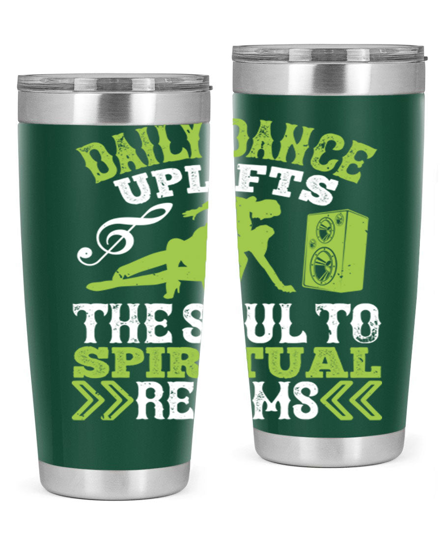 Daily Dance Tumbler in stainless steel with a copper lining, featuring a press-in lid, designed for hot and cold beverages.