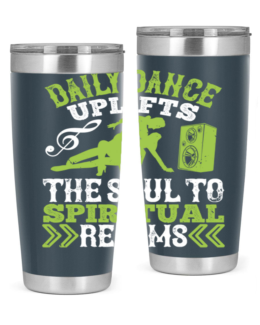 Daily Dance Tumbler in stainless steel with a copper lining, featuring a press-in lid, designed for hot and cold beverages.