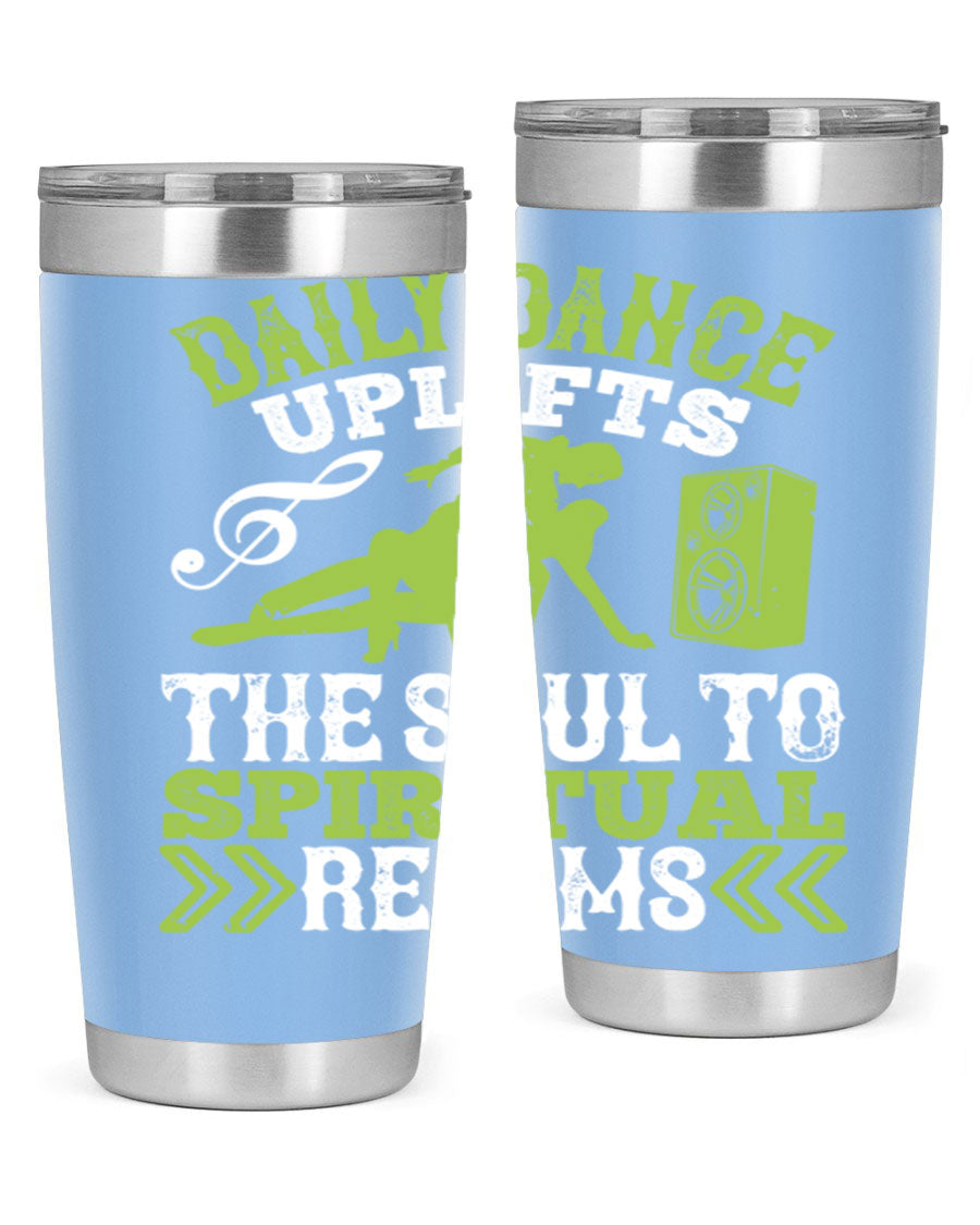 Daily Dance Tumbler in stainless steel with a copper lining, featuring a press-in lid, designed for hot and cold beverages.