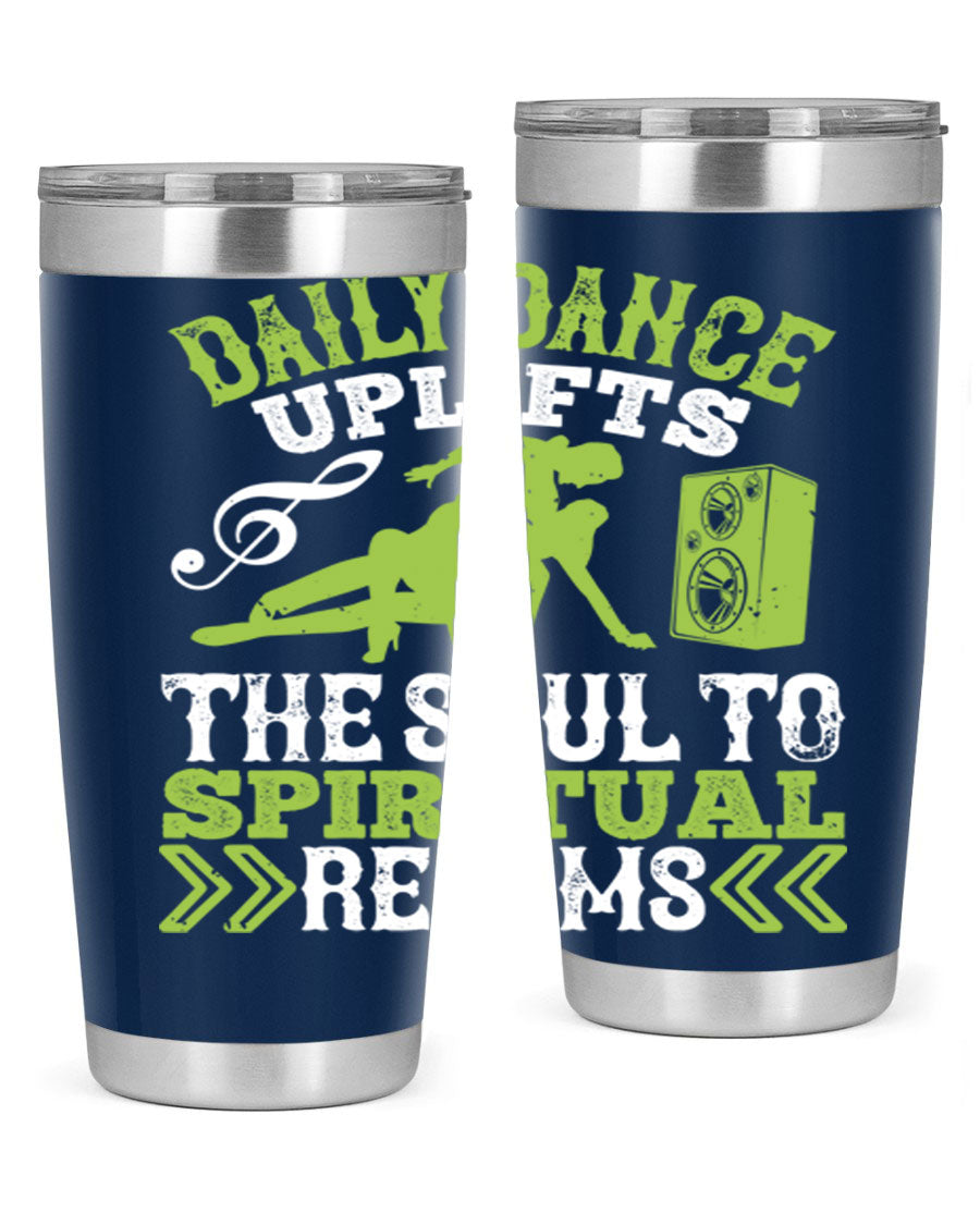 Daily Dance Tumbler in stainless steel with a copper lining, featuring a press-in lid, designed for hot and cold beverages.