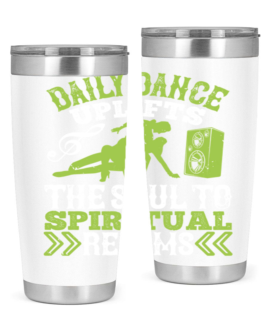 Daily Dance Tumbler in stainless steel with a copper lining, featuring a press-in lid, designed for hot and cold beverages.