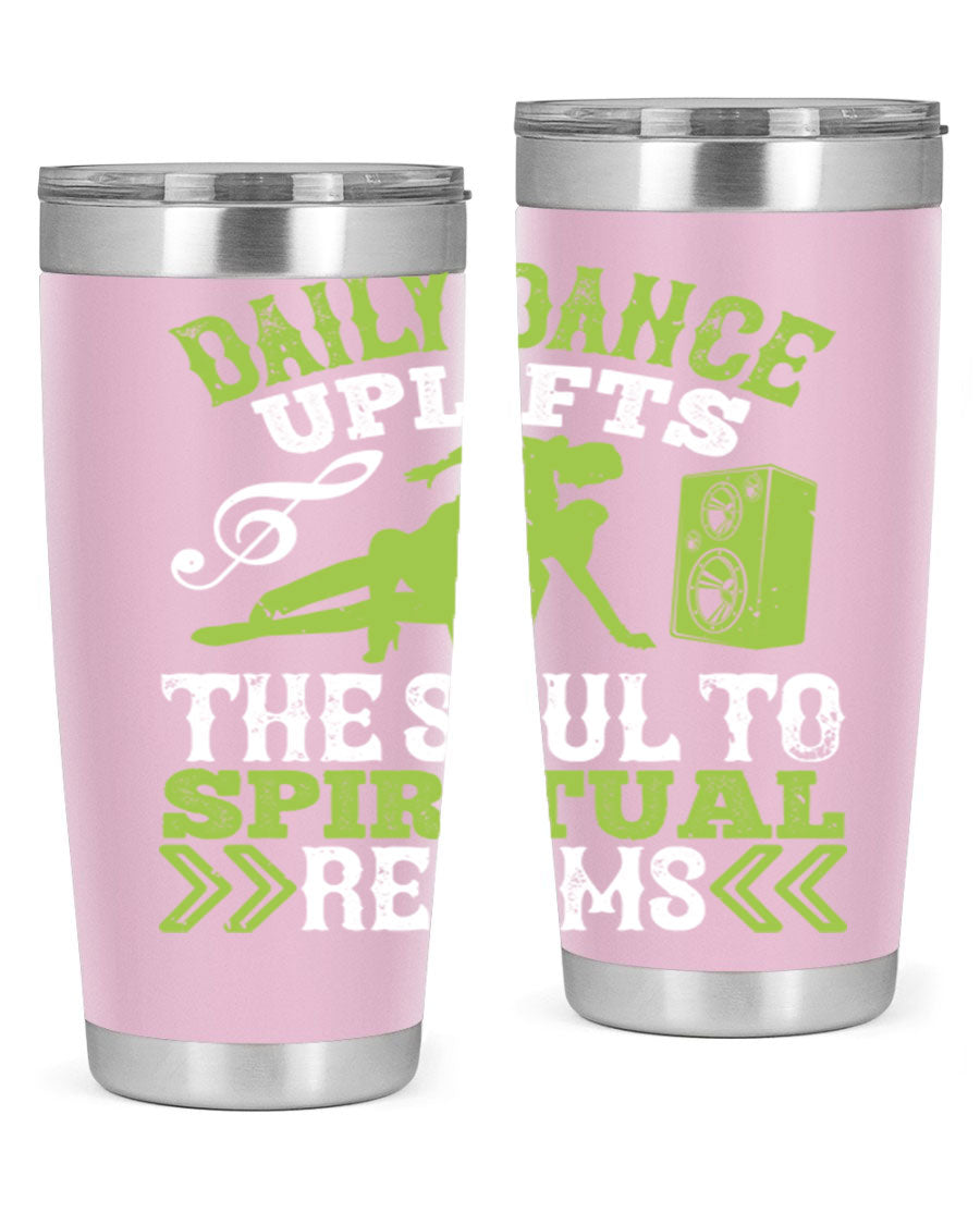 Daily Dance Tumbler in stainless steel with a copper lining, featuring a press-in lid, designed for hot and cold beverages.