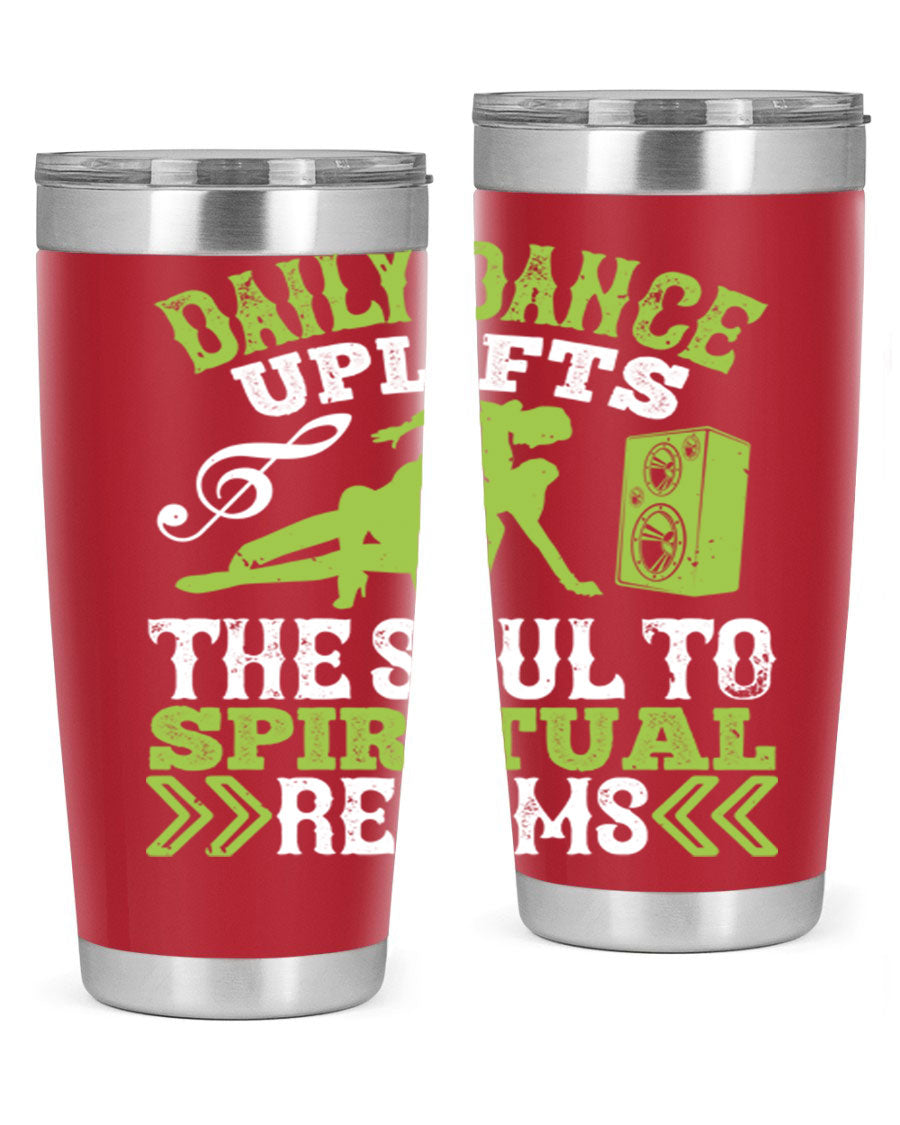 Daily Dance Tumbler in stainless steel with a copper lining, featuring a press-in lid, designed for hot and cold beverages.