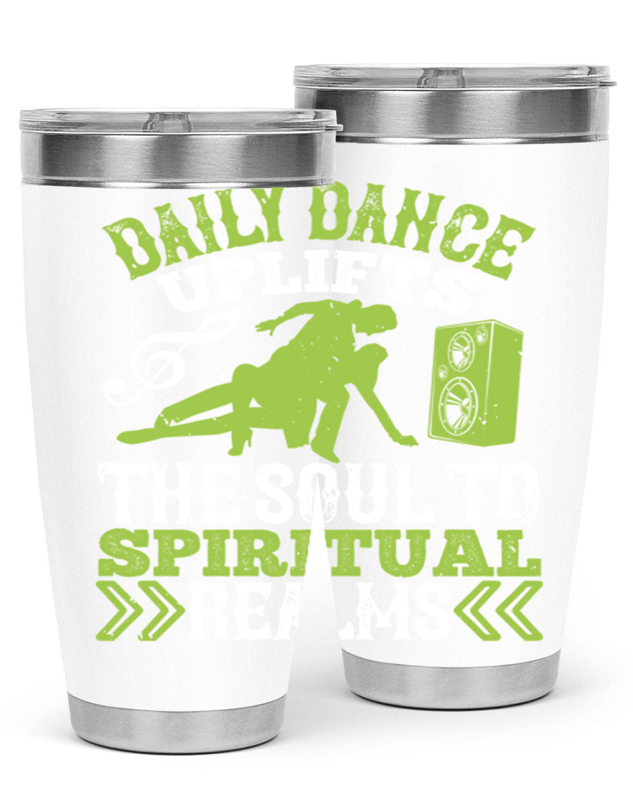 Daily Dance Tumbler in stainless steel with a copper lining, featuring a press-in lid, designed for hot and cold beverages.