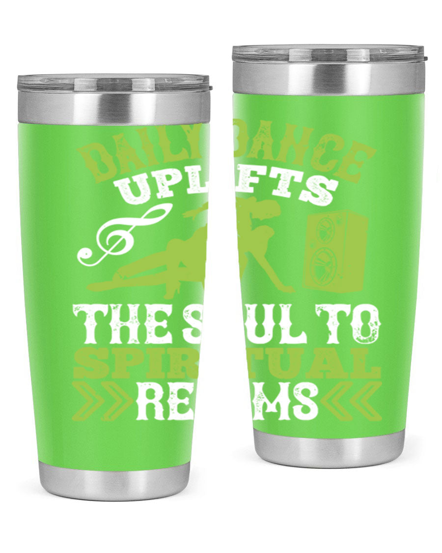 Daily Dance Tumbler in stainless steel with a copper lining, featuring a press-in lid, designed for hot and cold beverages.