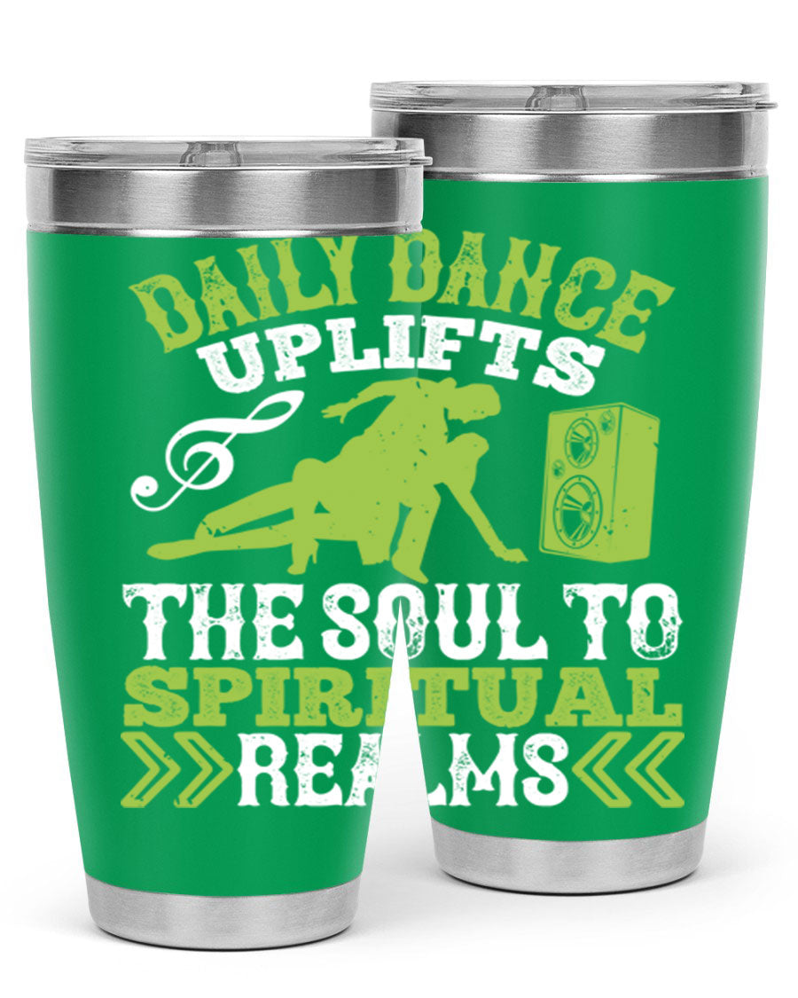 Daily Dance Tumbler in stainless steel with a copper lining, featuring a press-in lid, designed for hot and cold beverages.
