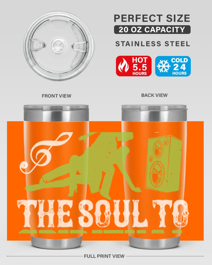 Daily Dance Tumbler in stainless steel with a copper lining, featuring a press-in lid, designed for hot and cold beverages.