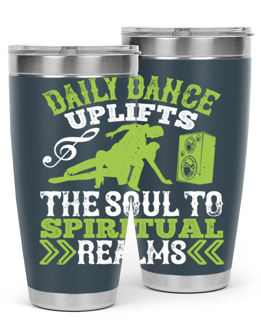 Daily Dance Tumbler in stainless steel with a copper lining, featuring a press-in lid, designed for hot and cold beverages.