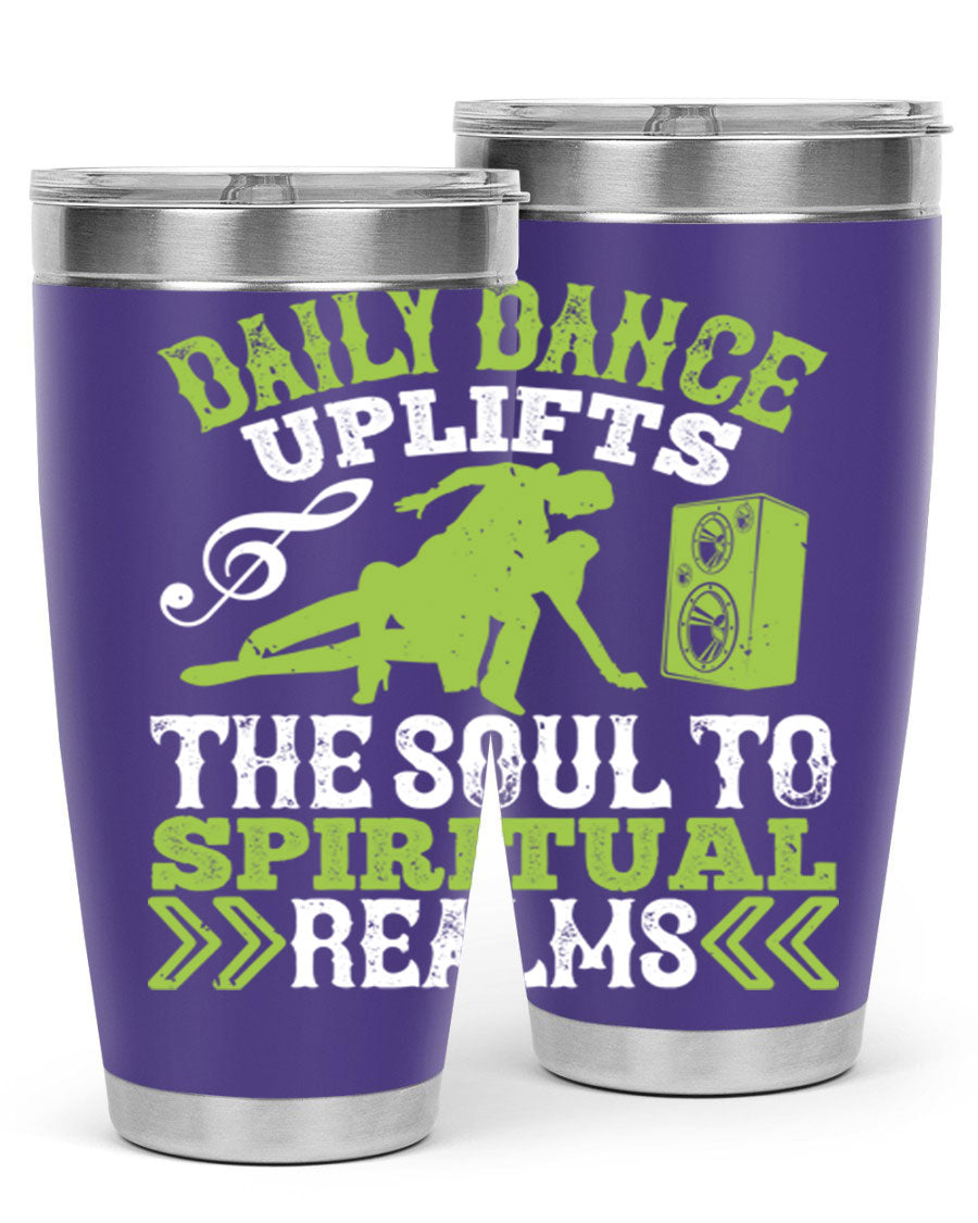 Daily Dance Tumbler in stainless steel with a copper lining, featuring a press-in lid, designed for hot and cold beverages.