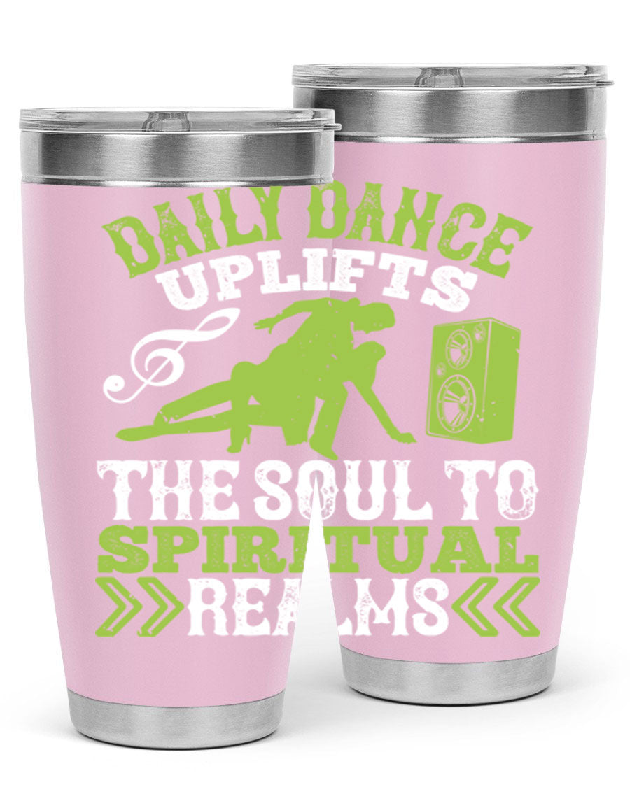Daily Dance Tumbler in stainless steel with a copper lining, featuring a press-in lid, designed for hot and cold beverages.