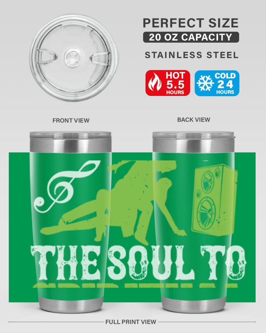 Daily Dance Tumbler in stainless steel with a copper lining, featuring a press-in lid, designed for hot and cold beverages.