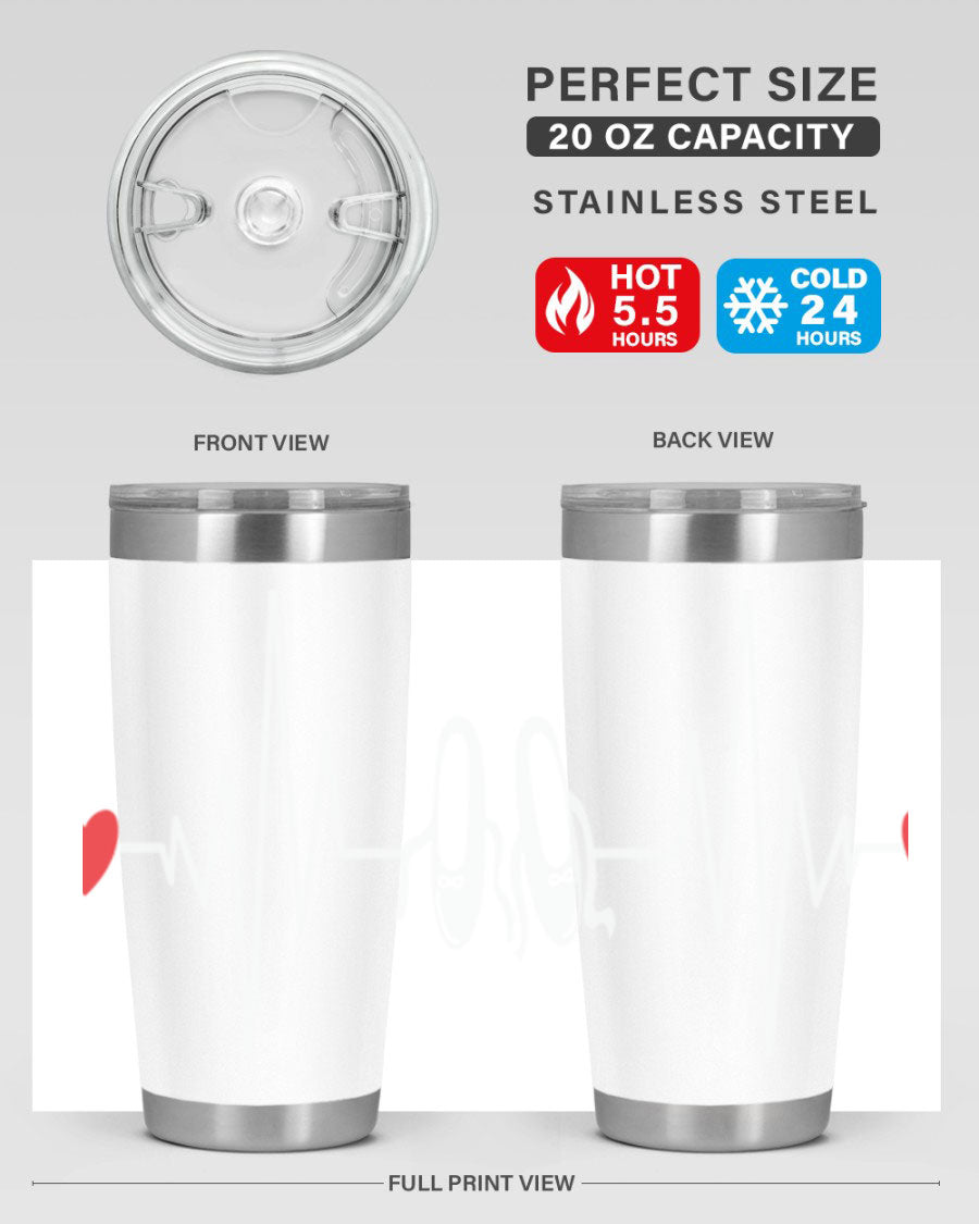 Dance Girl Heat Beat Ballet Tumbler in stainless steel with a vibrant ballet-themed design, perfect for keeping drinks hot or cold.
