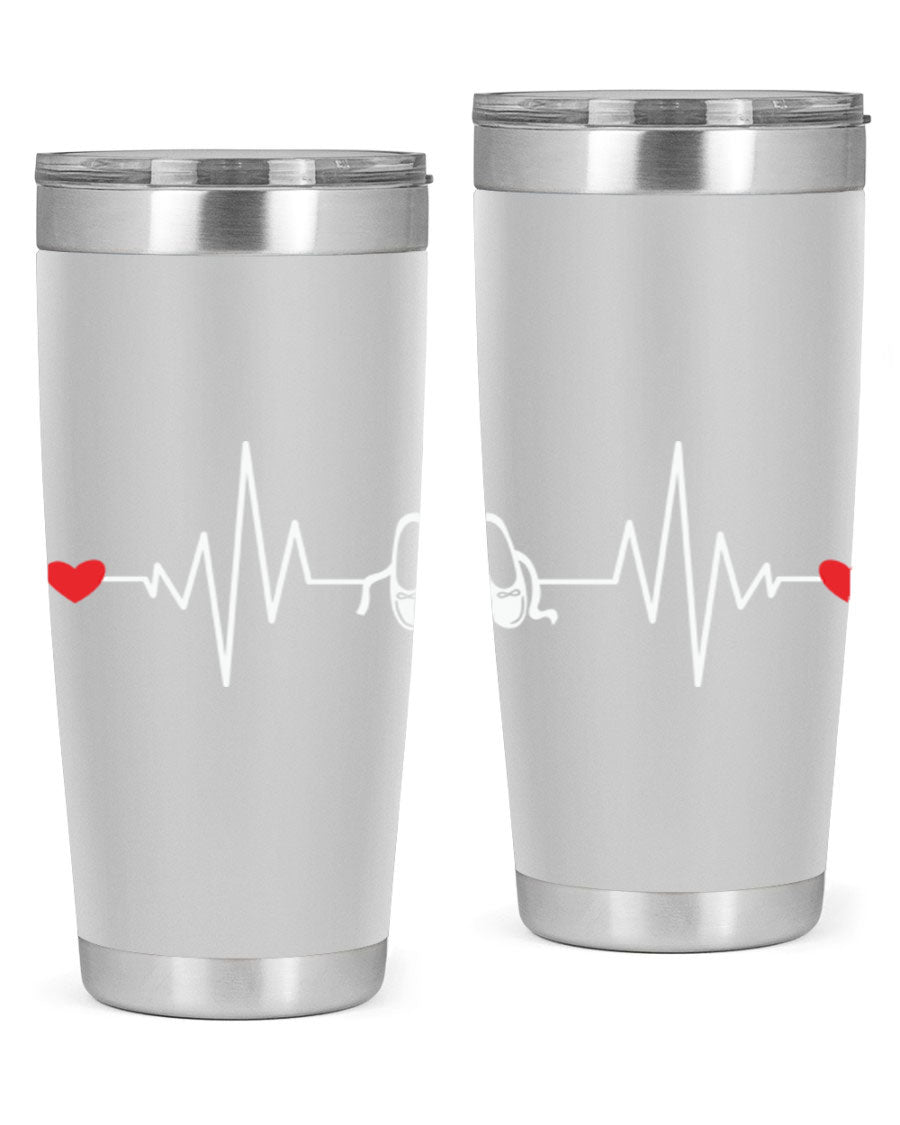Dance Girl Heat Beat Ballet Tumbler in stainless steel with a vibrant ballet-themed design, perfect for keeping drinks hot or cold.
