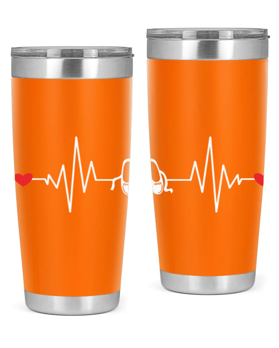 Dance Girl Heat Beat Ballet Tumbler in stainless steel with a vibrant ballet-themed design, perfect for keeping drinks hot or cold.